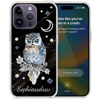 Somlatic Personalized Owl Phone Case Custom Name Animal Jewelry Drawing Style Cases Gifts Compatible