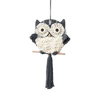Owl Macrame Wall Hanging, Tapestry Art Decor Handmade Woven Boho Ornament Animal Bird Wall Hanger, f