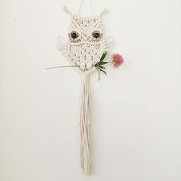 BYVUTE Owl Macrame Wall Hanging, Tapestry Art Decor Handmade Woven Boho Ornament Animal Bird Wall Pl