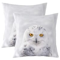 Feelyou Set of 2 Owl Throw Pillow Covers,3D Animal Printed Cushion Case for Home Living Room Decor,R