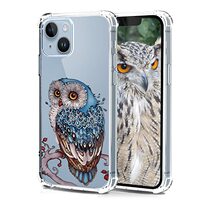 BEIMEITU for iPhone 14 Case Clear Owl Design, Transparent Girly Soft TPU Flexible Protective Cover A