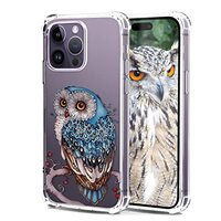 BEIMEITU for iPhone 14 Pro Max Case Clear Owl Design, Transparent Girly Soft TPU Flexible Protective