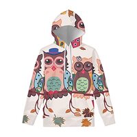 Hawapod Cartoon Owl Hoodie Tops For Ladies Casual Fall Winter Long Sports Tops Fashion Soft Ladies S