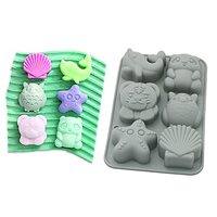 X-Haibei Cute Animal Tiger Dophin Owl Silicone Mold for Small Bath Soap, Jelly Candy Chocolate Crayo