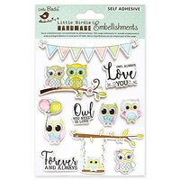 Little Birdie Watercolor Sticker Collection 10/Pkg-Owl Love