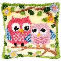 GemJelry Latch Hook Kits for Adults Kids DIY Animal Owl Pillow Cover Beginner Cross Stitch Kits with