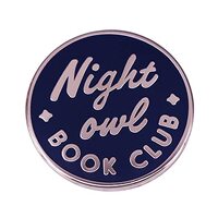 Night Owl Book Club Brooch Pins Cartoon Hard Enamel Pin Cute Metal Badges Book Lovers Lapel Pin Enam