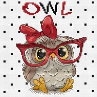 Cross Stitch Kit Luca-S - The Owl with Glasses, B1403