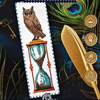 Povitrulya Counted Cross Stitch Kit Wise Owl - DIY Bookmark Set for Hand Embroidery