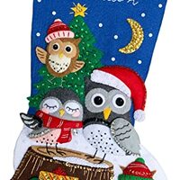 Festive Owls 18" Felt Christmas Stocking Kit