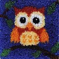 Small Latch Hook Kits Rug for Kids Beginner Night Owl Easy Latch Hook kit Tapertry Cushion Embroider