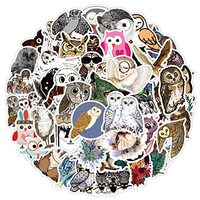 50 PCS Cartoon Owl Stickers Pack for Kids Teens, Cute Kawaii Vinyl Waterproof Decal Stickers for Wat