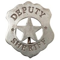 Artisan Owl Deputy Sheriff Old West Replica Badge - Premium Die-Struck Copper with Silver Coating -