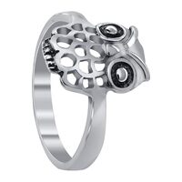 Owl design Oxidised 925 Sterling Silver Ring 5