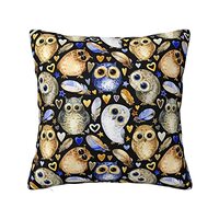 Oplp Cute Owl and Love Heart Throw Pillow Cover Pillow Case Square Case Cushion Home for Bedroom Sof