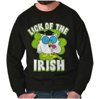 Brisco Brands Luck of the Irish Clover Tootsie Owl Sweatshirt for Men or Women