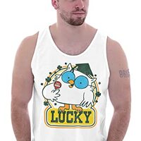 Saint Paddys Lucky Tootsie Pop Owl Tank Top T Shirts Men Women White