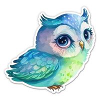 Pretty Colorful Owl Stickers - 2 Pack - Waterproof Vinyl for Car, Phone, Water Bottle, Laptop - Owl 