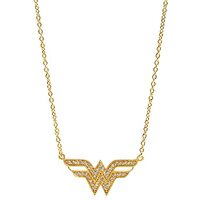 Origami Owl Justice League I am Powerful CZ Engraved Necklace, Polished Gold Finish, Adjustable From