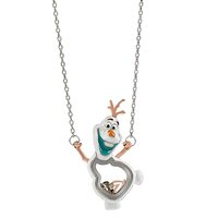 Origami Owl Disney Frozen Olaf Capsule Locket Necklace with Crystals 18-20", Gift Boxed