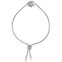 Origami Owl Disney Princess Tiana, Water Lily Adjustable Dainty Bolo Bracelet, Polished Silver Brass