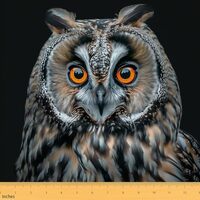 Feelyou Owl Fabric by The Yard, 3D Animal Printed Upholstery Fabric,Bird Decor Outdoor Fabric, Owls