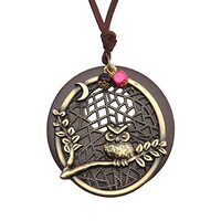GelConnie Long Brown Necklaces for Women Leather Necklace Bead Choker Owl Boho Necklaces Leather Rop