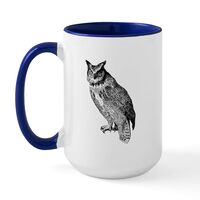 CafePress Vintage Owl Large Mug 15 oz (444 ml) Ceramic Coffee Mug