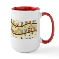 CafePress Autumn Owls Mugs 15 oz (444 ml) Ceramic Coffee Mug
