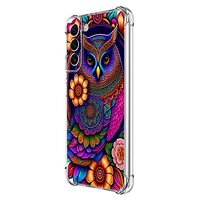 Beaucov Galaxy S21 FE 5G Case,Colorful Owl Mandala Flower Drop Protection Shockproof Case TPU Full B