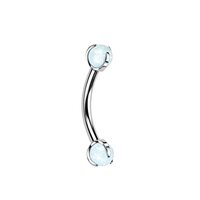 Pierced Owl 16GA F136 Implant Grade Titanium Internally Threaded Claw Set Synthetic Opal Ball Curved