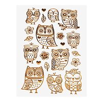 Boho Owl - Copper - Assortment Foil Stickers Embellishment, 1-Sheet
