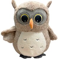 Ryttir 15.7 Inch Chubby Gray Big Owl Stuffed Animals Plush, Adventure Stuffed Owl Toy, Brave Boy
