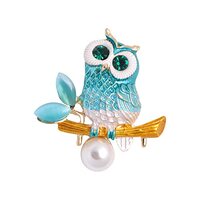 Owl Brooch Pins for Women Men Crystal Rhinestone Brooch Pin Lapel Brooches Bird Fashion Brooch Pin J