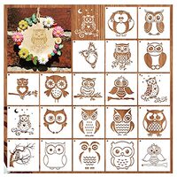 20 Pieces Stencil for Painting, Reusable Owl Animal Stencils Template Forest Bird Wildlife Wood Burn