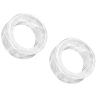Pierced Owl Cloudy Quartz Double Flared Tunnel Plugs, Sold as a Pair (22mm (7/8"))