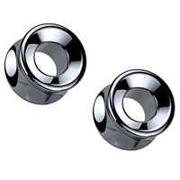 Pierced Owl Hematite Stone Light Weight Double Flared Tunnel Plugs, Sold as a Pair (12mm (1/2")