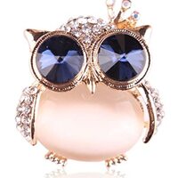 Cute Blue Eye Owl Brooch Opal Stone Brooch Pins For Women Girls Crystal Cartoon Owl Bird Brooch Rhin