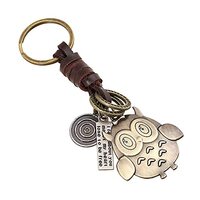 TiSuit Funny Owl KeyChains Leather KeyRings Pendant for Car Keychains purse handbag backpack Gift (O