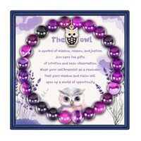 ivyanan Owl Pendant Bracelet Healing Crystal Jewelry Energy Inspirational Beads Natural Stone Handma