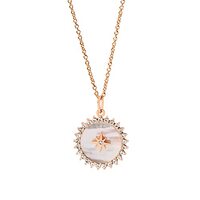 Origami Owl Rose Gold Mother of Pearl Life is a Gift Star Pendant Necklace 18-20"