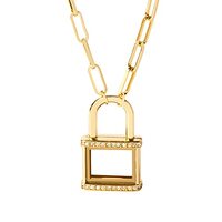 Origami Owl Gold Padlock Living Locket Necklace with Crystals 20-22"