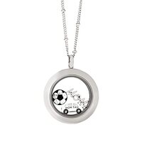 Origami Owl Medium Silver Soccer Mom Living Locket Set 18-20"