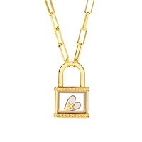 Origami Owl Gold Padlock Faith Living Locket Necklace with Crystals 20-22"