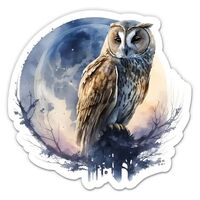 Owl Pretty Artistic Sticker - 5" Laptop Sticker - Waterproof Vinyl for Car, Phone, Water Bottle