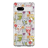 Blingy's for Google Pixel 7a Case, Cute Floral Owl Pattern Fun Bird Style Cartoon Animal Design