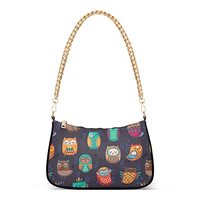 Owl Shoulder Bag for Women Crossbody Small Tote Bag Purses Handbag with Zipper Closure for Girl Trav