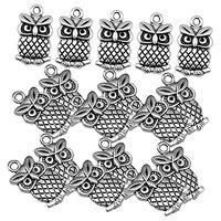 GALPADA 50pcs Owl Pendant Owl Charm Pendants Bracelet Pendant Charm Jewelry Findings Accessories Met