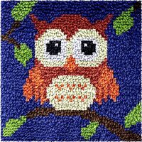 Numptain Latch Hook Kits for Kids,DIY Rug Crafts Owl Pattern Color Printed Canvas,Latch Hook Kits fo