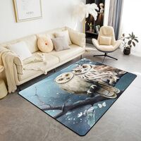 Owl Area Rug 3'x5' 3D Animal Printed Rugs Mat for Bird Decor Living Room Bedroom Decor Car